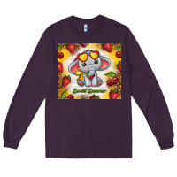 Plum sweet summer cute elephant Long Sleeve Tee - TumblerDesignByShophia