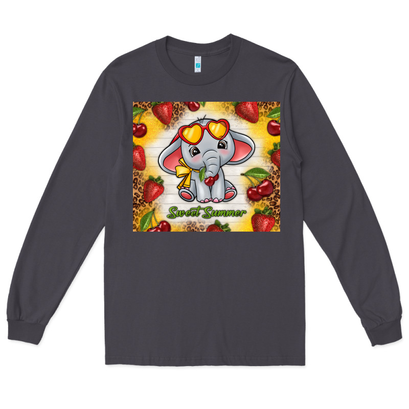 Sweet Summer Cute Elephant Long Sleeve Tee by TumblerDesignByShophia | Teevron