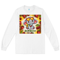 White sweet summer cute elephant Long Sleeve Tee - TumblerDesignByShophia