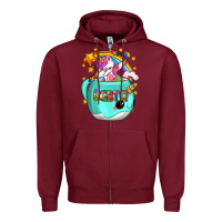 Burgundy LGBTQ Unicorn And Narwhal Mug Zipper Hoodie - BundleAndBundleShop