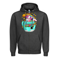 Charcoal Heather LGBTQ Unicorn And Narwhal Mug Zipper Hoodie - BundleAndBundleShop