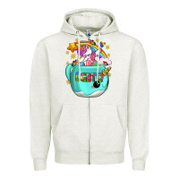 Oatmeal Heather LGBTQ Unicorn And Narwhal Mug Zipper Hoodie - BundleAndBundleShop