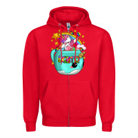 Red LGBTQ Unicorn And Narwhal Mug Zipper Hoodie - BundleAndBundleShop