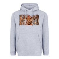 Heather Grey Rodeo Mom Cow Heavyweight Hoodie - CowhideDigitalArt
