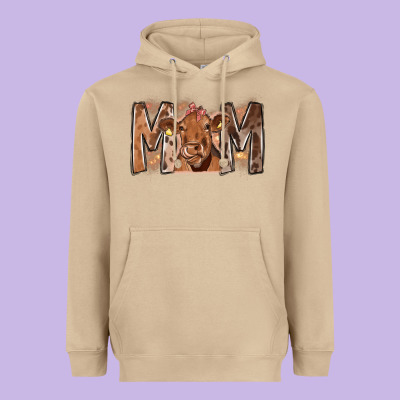 Rodeo Mom Cow Heavyweight Hoodie Designed By Cowhidedigitalart