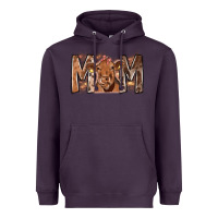 Plum Rodeo Mom Cow Heavyweight Hoodie - CowhideDigitalArt