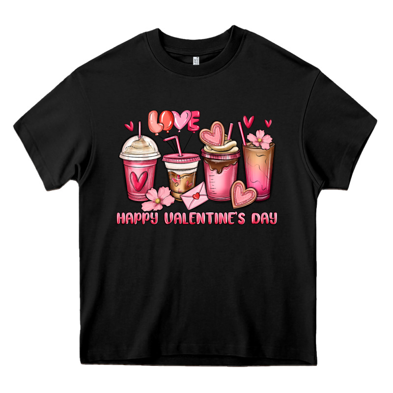 Happy Valentine's Day Coffee Cups Heavy Core Tee by MaliasSmallBusiness | Teevron