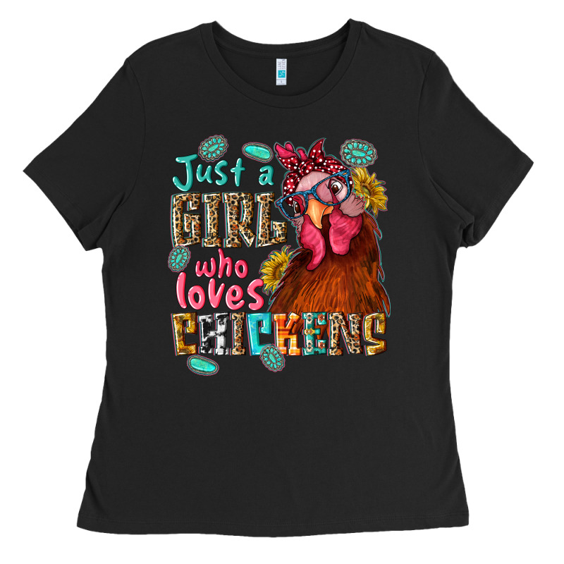 Just A Girl Who Loves Chickens Ladies Tee by NancyCooperArtShop | Teevron