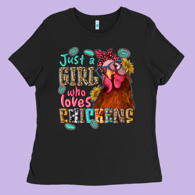 Just A Girl Who Loves Chickens Ladies Tee Designed By Nancycooperartshop