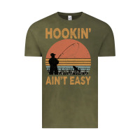 Vintage Olive Hookin Ain t Easy Fishing Vintage Tee - Bettercallsaul