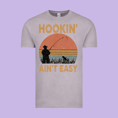 Hookin Ain T Easy Fishing Vintage Tee Designed By Bettercallsaul