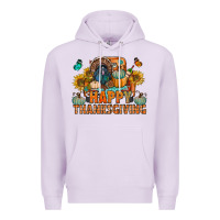 Lilac happy thanksgiving with truck bbs Premium Hoodie - BundleAndBundleShop