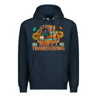 Navy happy thanksgiving with truck bbs Premium Hoodie - BundleAndBundleShop