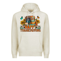 Oatmeal Heather happy thanksgiving with truck bbs Premium Hoodie - BundleAndBundleShop