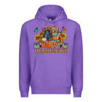 Purple happy thanksgiving with truck bbs Premium Hoodie - BundleAndBundleShop