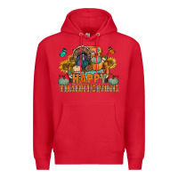 Red happy thanksgiving with truck bbs Premium Hoodie - BundleAndBundleShop