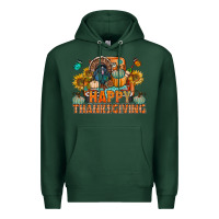 Sports Green happy thanksgiving with truck bbs Premium Hoodie - BundleAndBundleShop