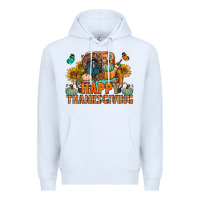 White happy thanksgiving with truck bbs Premium Hoodie - BundleAndBundleShop