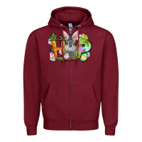 Burgundy hop easter day Zipper Hoodie - FaDigitalArtStudio