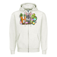 Oatmeal Heather hop easter day Zipper Hoodie - FaDigitalArtStudio