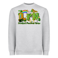 Heather Grey LPN Licensed Practical Nurse St. Patrick's Day Heavyweight Sweatshirt - CowGirlArtShop