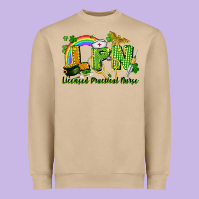 Lpn Licensed Practical Nurse St. Patrick's Day Heavyweight Sweatshirt Designed By Cowgirlartshop