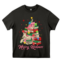 Asphalt merry bookmas christmas book tree Heavy Core Tee - MaliasSmallBusiness