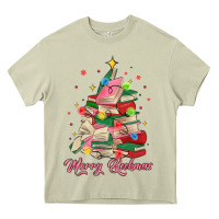 Mossy merry bookmas christmas book tree Heavy Core Tee - MaliasSmallBusiness