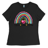 Black rainbow teach love inspire Ladies Tee - NancyCooperArtShop