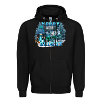 Black merry and bright Zipper Hoodie - FaDigitalArtStudio