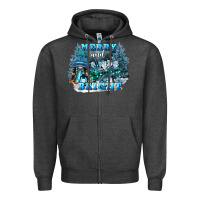 Charcoal Heather merry and bright Zipper Hoodie - FaDigitalArtStudio