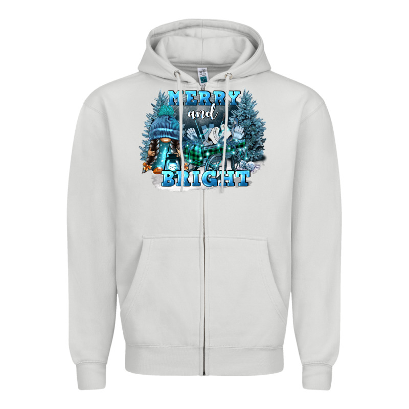 Merry And Bright Zipper Hoodie by FaDigitalArtStudio | Teevron