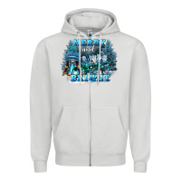 Dove Grey merry and bright Zipper Hoodie - FaDigitalArtStudio