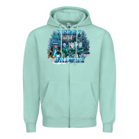 Seafoam merry and bright Zipper Hoodie - FaDigitalArtStudio