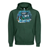 Sports Green merry and bright Zipper Hoodie - FaDigitalArtStudio