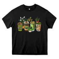 Black plant lover coffee cups Heavy Core Tee - NancyCooperArtShop