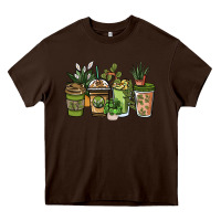 Chocolate Brown plant lover coffee cups Heavy Core Tee - NancyCooperArtShop