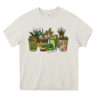 Cream plant lover coffee cups Heavy Core Tee - NancyCooperArtShop