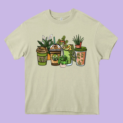 Plant Lover Coffee Cups Heavy Core Tee Designed By Nancycooperartshop