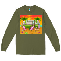 Army Green summer caravan Long Sleeve Tee - TumblerDesignByShophia