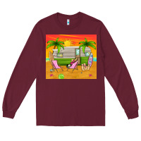 Burgundy summer caravan Long Sleeve Tee - TumblerDesignByShophia