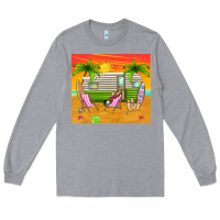 Heather Grey summer caravan Long Sleeve Tee - TumblerDesignByShophia