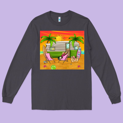 Summer Caravan Long Sleeve Tee Designed By Tumblerdesignbyshophia