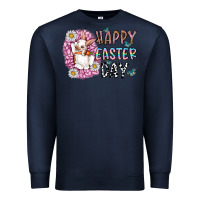 Navy happy easter day Premium Sweatshirt - CowhideDigitalArt