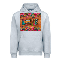 Heather Grey love school bus leopard Urban Hoodie - Artiststas