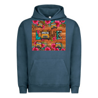 Pigment Midnight Navy love school bus leopard Urban Hoodie - Artiststas