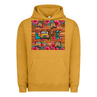 Pigment Peanut Butter love school bus leopard Urban Hoodie - Artiststas