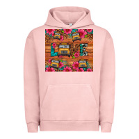 Pigment Salmon love school bus leopard Urban Hoodie - Artiststas