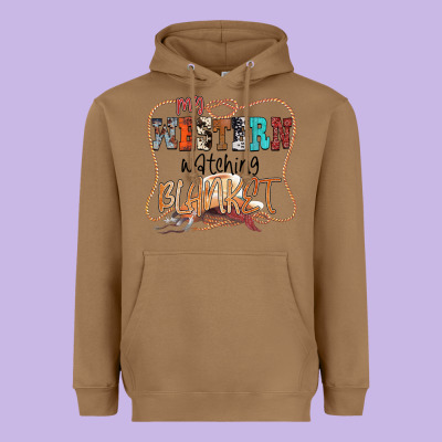 My Western Watching Blanket Heavyweight Hoodie Designed By Cowhidedigitalart
