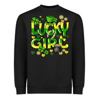 Black lucky girl st. patricks day Heavyweight Sweatshirt - HowdyJamesFarm